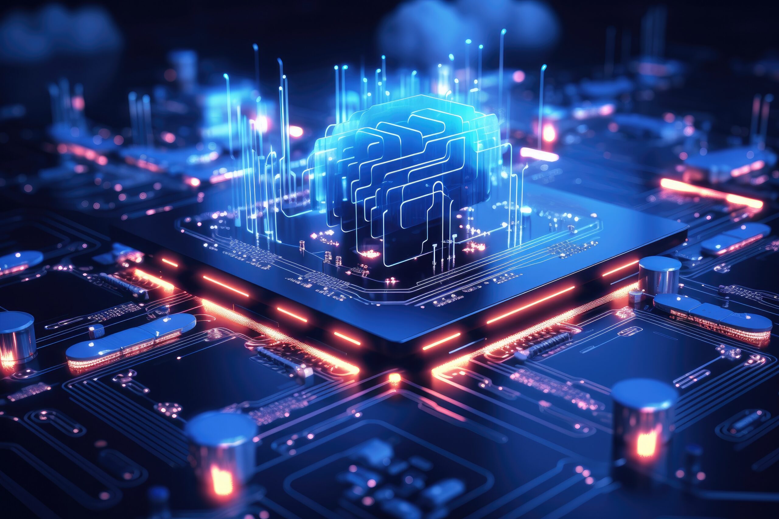 futuristic digital technology.