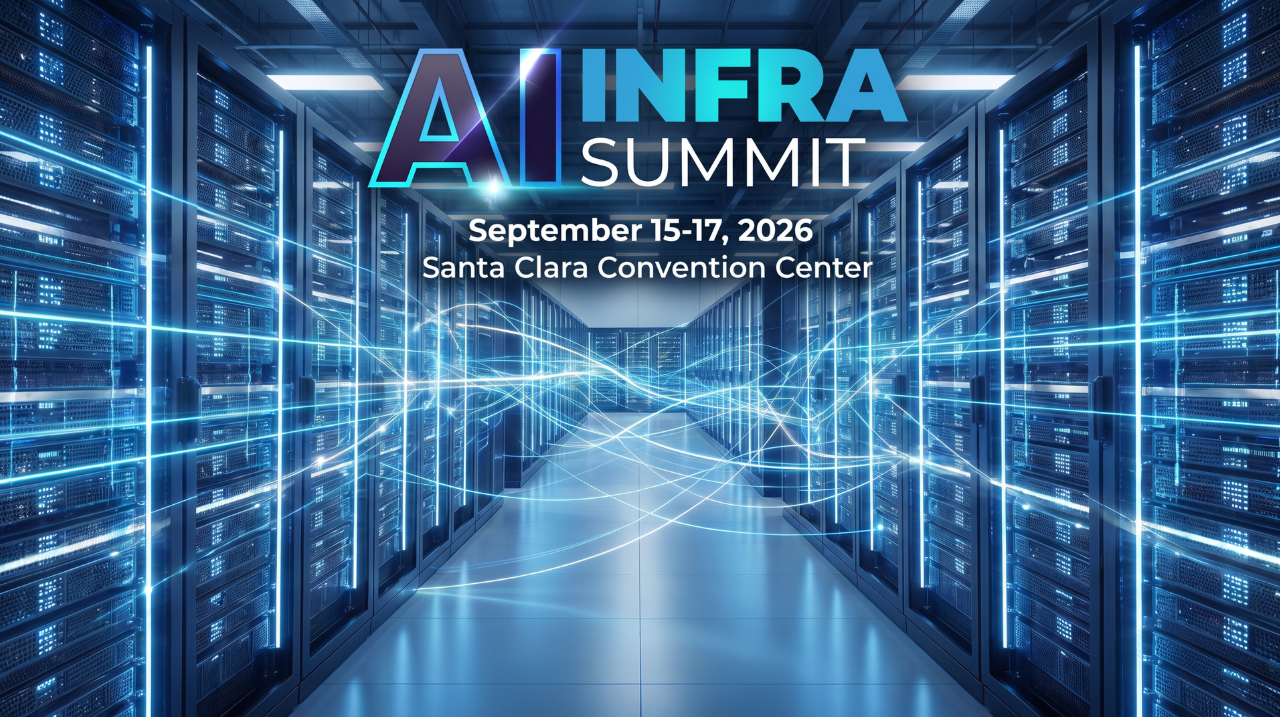 AI Infra Summit text over a picture of a data center